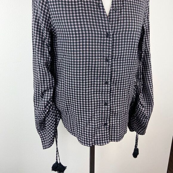 Paige Torin Plaid Button Front Blouse NWT - Picture 3 of 6